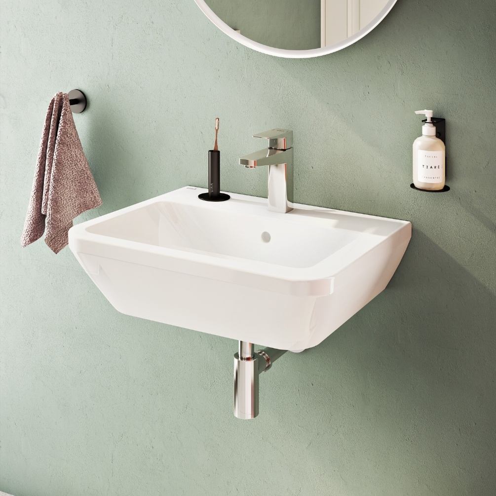 VitrA Integra Rectangular 550mm x 445mm Wall Hung Basin Lifestyle 2